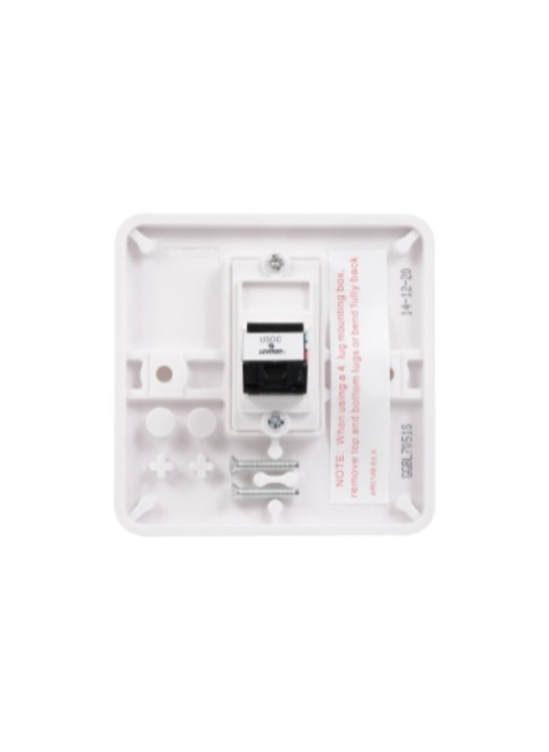 Schneider Electric - Schneider Electric Lisse - Square edge white moulded - data/telephone socket - RJ11 - matt white - GGBL7051S - Image 1