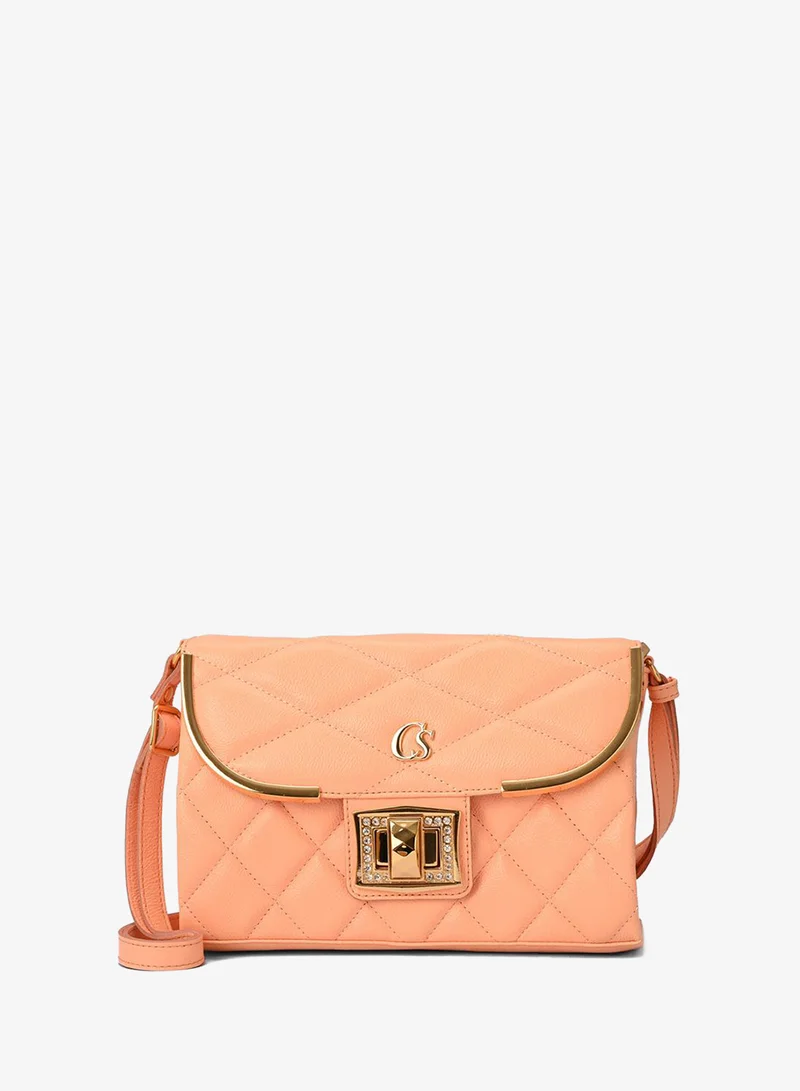 Carmen Steffens Quilted Bag Details Peach