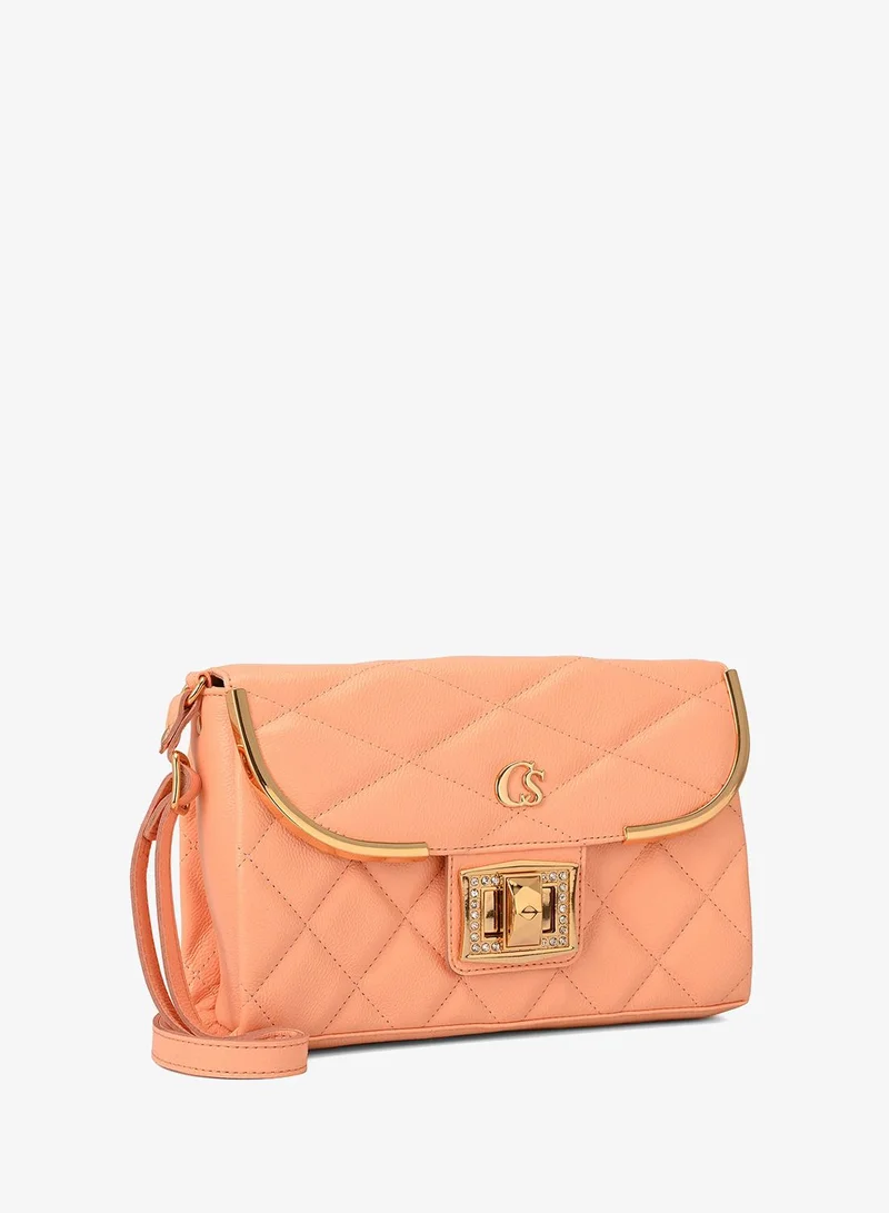 Carmen Steffens Quilted Bag Details Peach