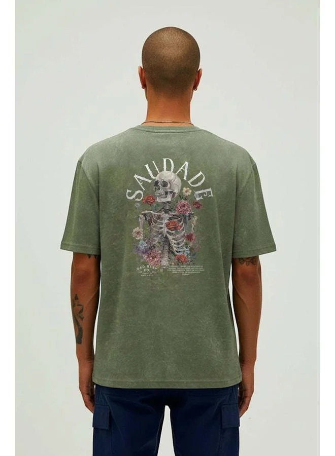 Bad Bear Saudade Pale Green Men's Printed T‑shirt.