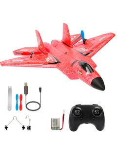 AROAQ RC Airplane F22 Land and Air Remote Control Glider RC Aircraft Jet with LED Lights Foam plane Children toys  - Image 1