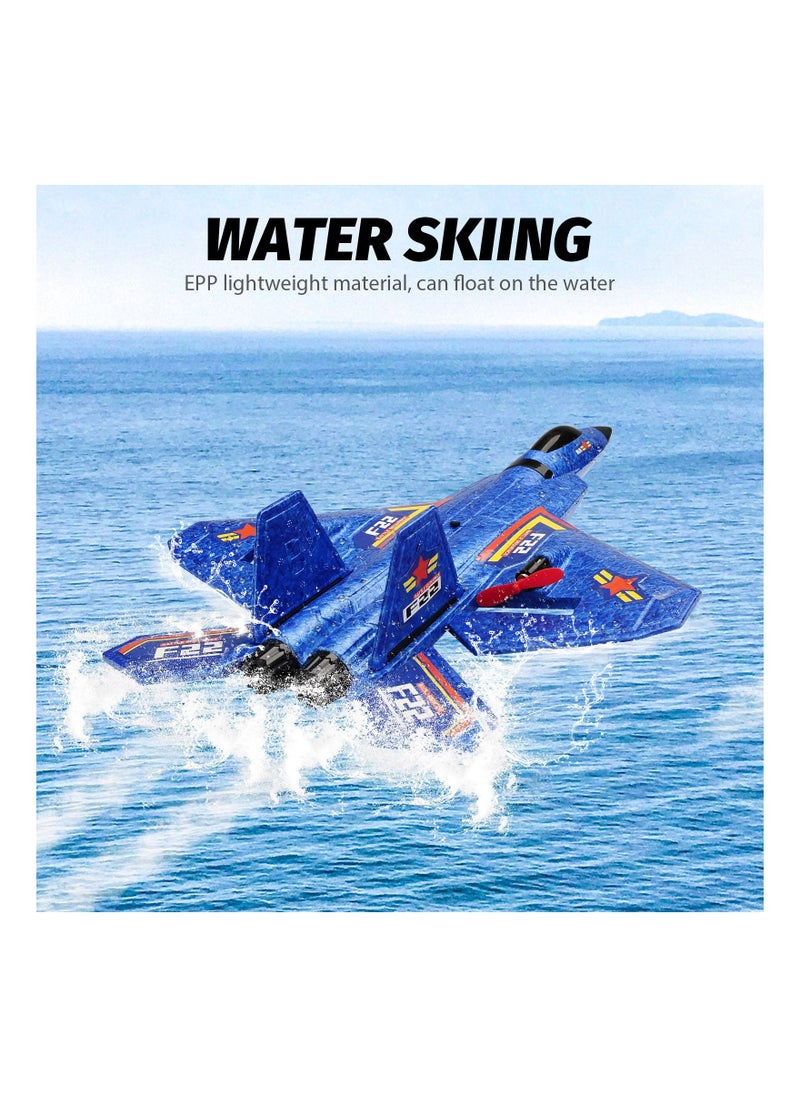 AROAQ RC Airplane F22 Land and Air Remote Control Glider RC Aircraft Jet with LED Lights Foam plane Children toys  - Image 3