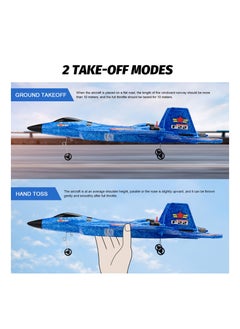 AROAQ RC Airplane F22 Land and Air Remote Control Glider RC Aircraft Jet with LED Lights Foam plane Children toys  - Image 4
