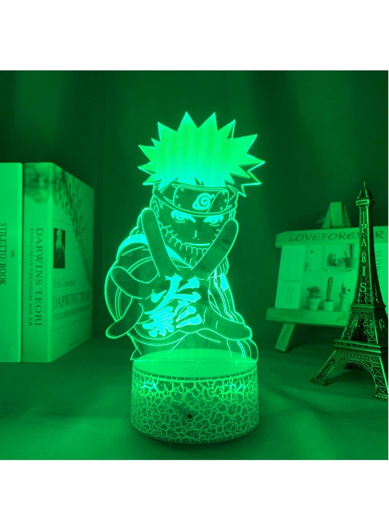 HOMESTAR 16-color 3D Night Light Naruto Shape LED Touch Remote Control Desk Lamp - Image 3
