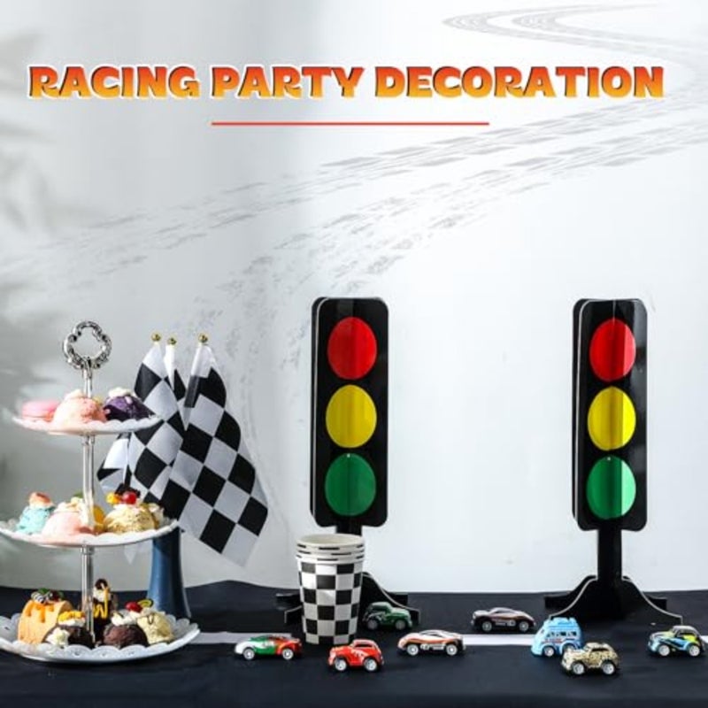 6 Pcs Traffic Light Racing Car Party Centerpieces 3D Cardboard Traffic Light Fast One Birthday Decorations for Racing Theme Birthday Party Photo Props Supplies - Image 5