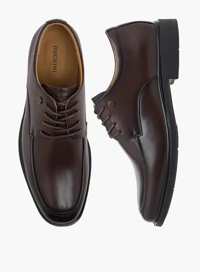 Men Lace-Up Leather Derby Shoes