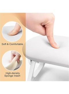 HOOKOR Durku Nail Arm Rest, Foldable PU Leather Nail Hand Rest For Manicure, with Soft Nail Mat for Table, Soft Hand Rest for Acrylic Nails/Nail Hand Pillow for Manicure Salon Use (White)  - Image 3