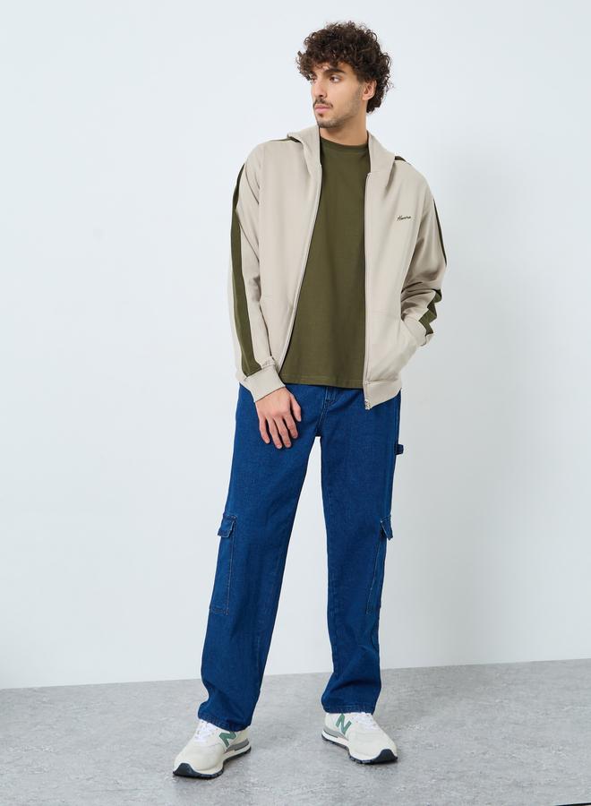 ستايلي هودي بقصة مريحة ونمط كتل الالوان - Image 2