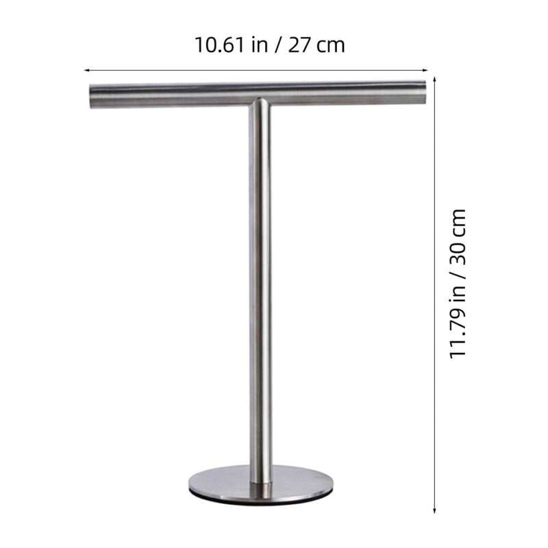 Stainless Steel Vertical Towel Rack Standing Bar with Heavy Base for Bathroom Kitchen - Image 3