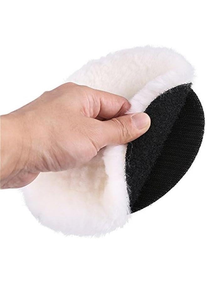 Generic - Wool Polishing Pads,  Car Auto Hook and Loop Buffing Pads, 6 Inches, for Rotary and Random Orbit Sander/Polisher, Pack of 2 - Image 1