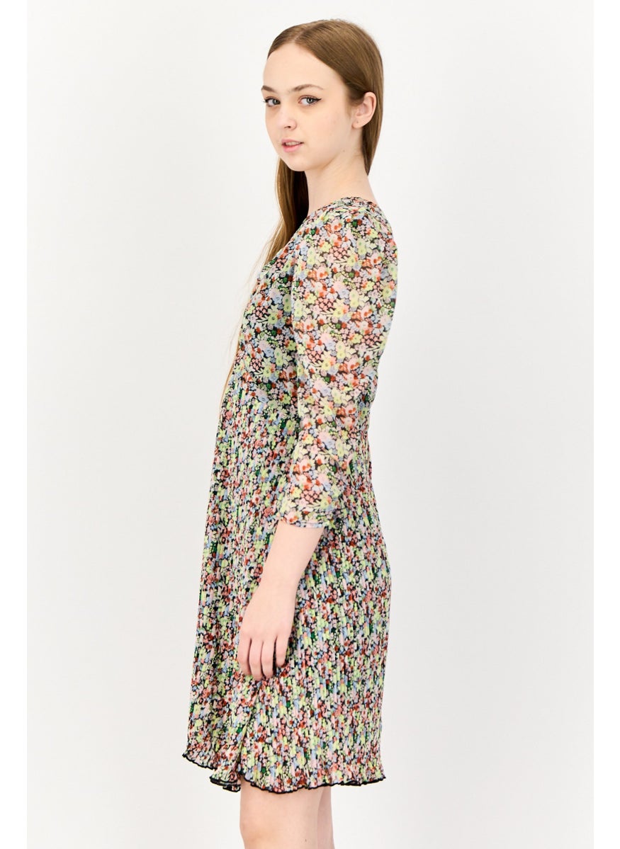 ONLY Women Floral Print Mini Dress, Multicolor  - Image 2
