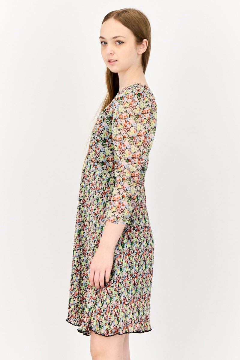 ONLY Women Floral Print Mini Dress, Multicolor - Image 2