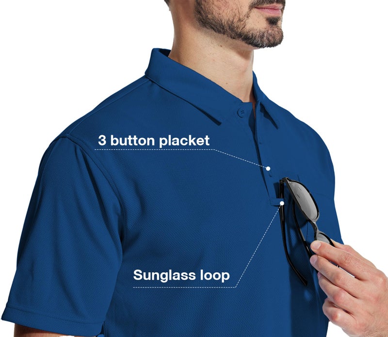 ZITY 5 Pack Polo Shirts for Men with Pocket Dry Quickly Short Sleeve Athletic Outdoor Work Collared Shirts 2XL - Image 5
