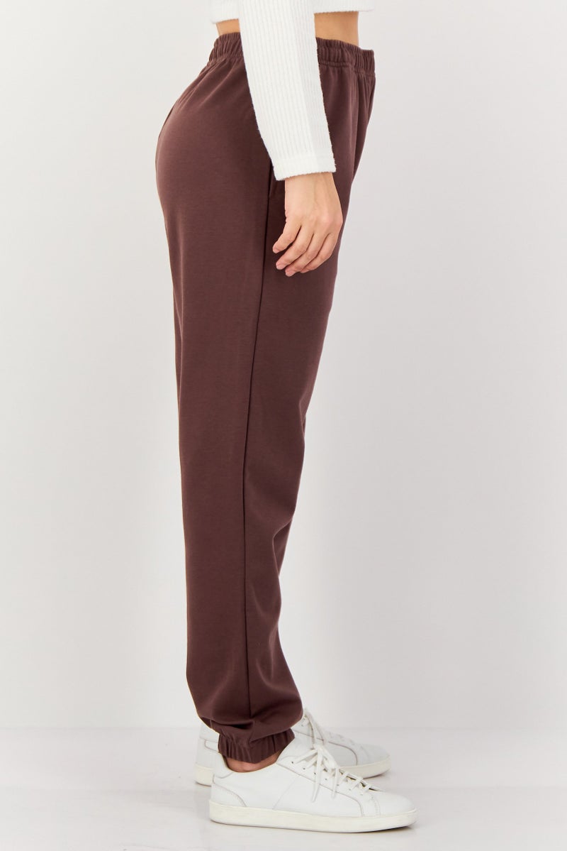 Core Elements Women Regular Fit Solid Jogger Pants, Coco Brown - Image 3