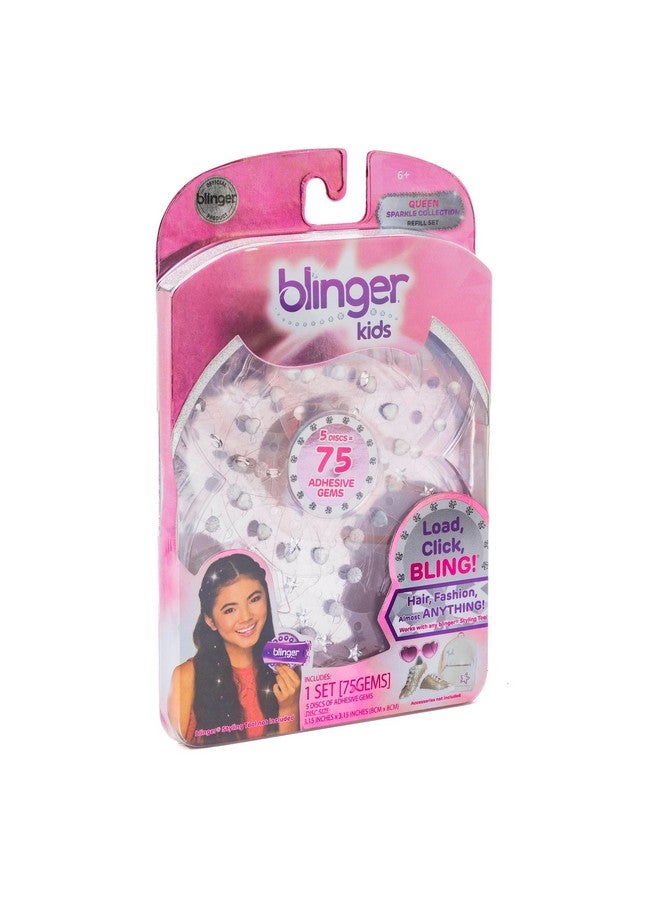 Blinger Blinger Sparkle Collection Refill Pack Queen 5 Discs 75 Rhinestones Bling In Brush Out Works With Blinger Hair Styling Tool (Multicolored) - Image 4