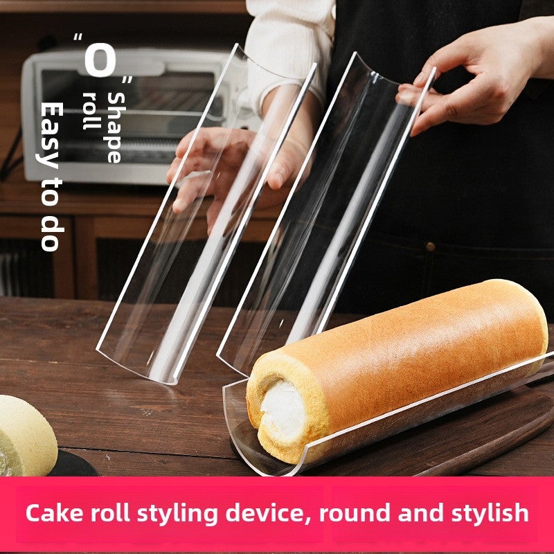 Cake Roll Styler Acrylic U-Type Transparent Fat Roll Holder Semi-Circle Thickened Long 30cm Baking Tool(Small cake roll fixer-inner diameter 7.5cm) - Image 2
