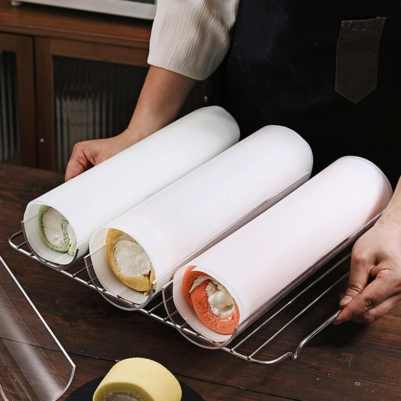 Cake Roll Styler Acrylic U-Type Transparent Fat Roll Holder Semi-Circle Thickened Long 30cm Baking Tool(Small cake roll fixer-inner diameter 7.5cm) - Image 5