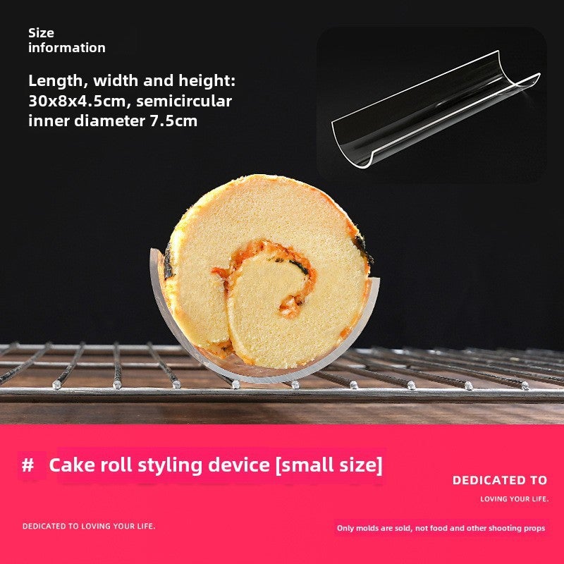 Cake Roll Styler Acrylic U-Type Transparent Fat Roll Holder Semi-Circle Thickened Long 30cm Baking Tool(Small cake roll fixer-inner diameter 7.5cm) - Image 1