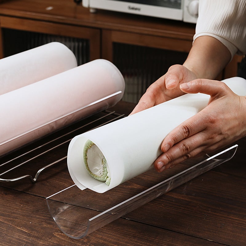 Cake Roll Styler Acrylic U-Type Transparent Fat Roll Holder Semi-Circle Thickened Long 30cm Baking Tool(Small cake roll fixer-inner diameter 7.5cm) - Image 4