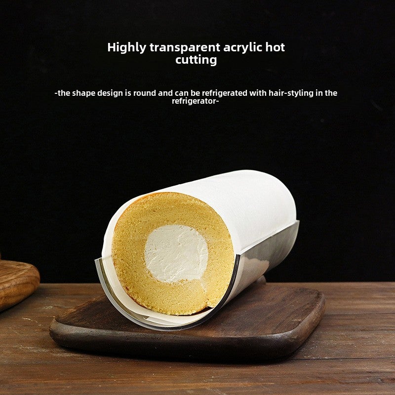 Cake Roll Styler Acrylic U-Type Transparent Fat Roll Holder Semi-Circle Thickened Long 30cm Baking Tool(Small cake roll fixer-inner diameter 7.5cm) - Image 3