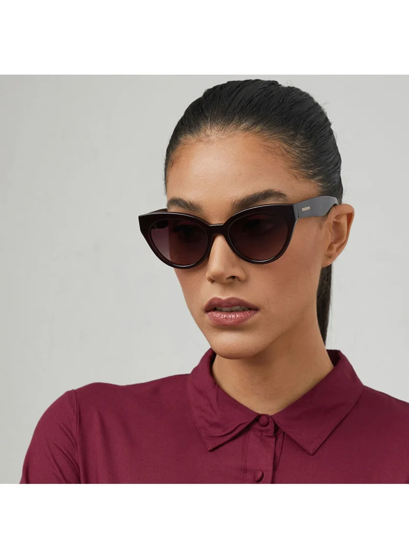 30Sundays DUSK Women Brown Sunglasses - Frame Material: Acetate - Lens Color: Brown- Frame Color: Burgundy - Full Rim