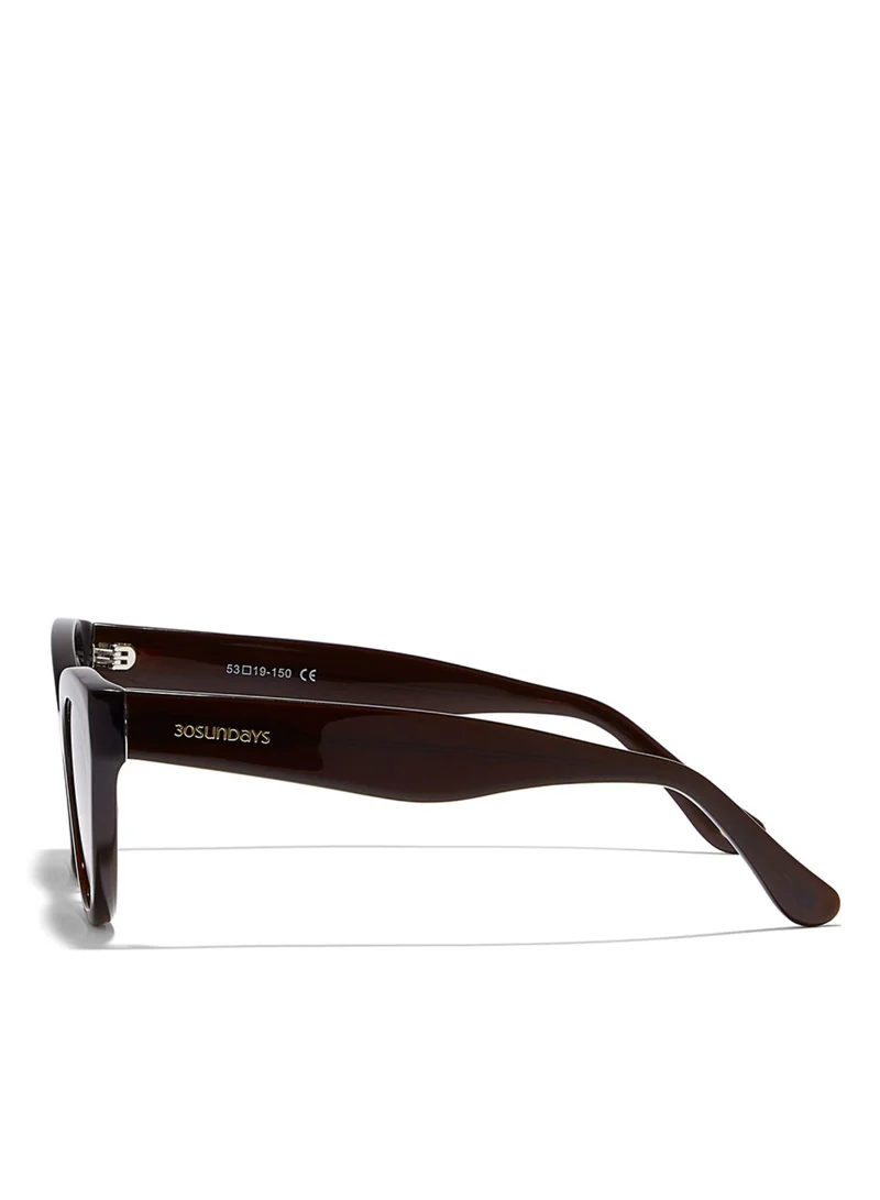 30Sundays DUSK Women Brown Sunglasses - Frame Material: Acetate - Lens Color: Brown- Frame Color: Burgundy - Full Rim