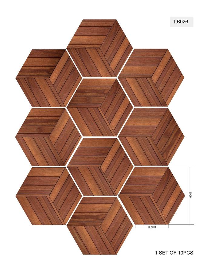 Bluejw Wholesale Bathroom Kitchen Wall Stickers Non-slip Six Sides Floor Stickers Hexagonal Tile Stickers Style Summary LB001-040 - Image 1