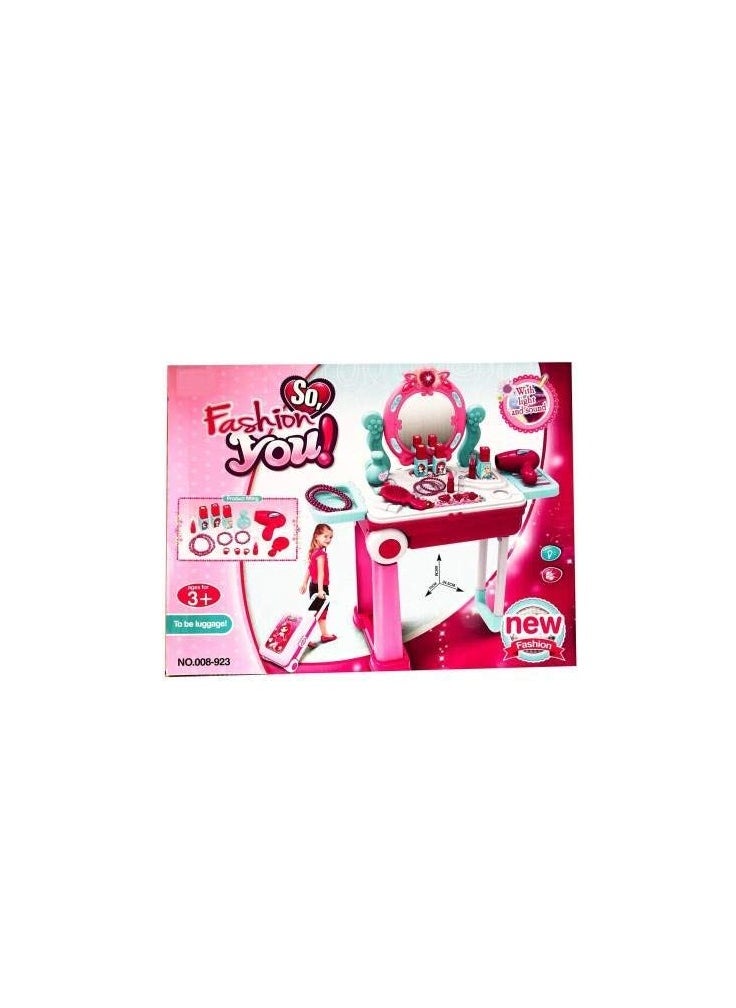 Kid New 2 In 1 Pretend To Play Cosmetic&Makeup Toy Set Kit,Beauty Dresser Table Play Set With Mirror,Hair Dryer Fashion & Makeup Accessories,Beauty Set Makeup Kit (Pink) - pzsku/Z4D899F753BE245628271Z/45/_/1737786668/987b865d-f818-4096-8e0c-c4146fd2c838