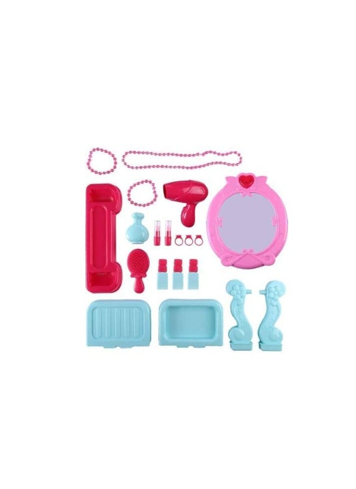 Kid New 2 In 1 Pretend To Play Cosmetic&Makeup Toy Set Kit,Beauty Dresser Table Play Set With Mirror,Hair Dryer Fashion & Makeup Accessories,Beauty Set Makeup Kit (Pink) - pzsku/Z4D899F753BE245628271Z/45/_/1737786668/98a6d7f5-ceb2-4c94-ba2c-556bd332bd1f