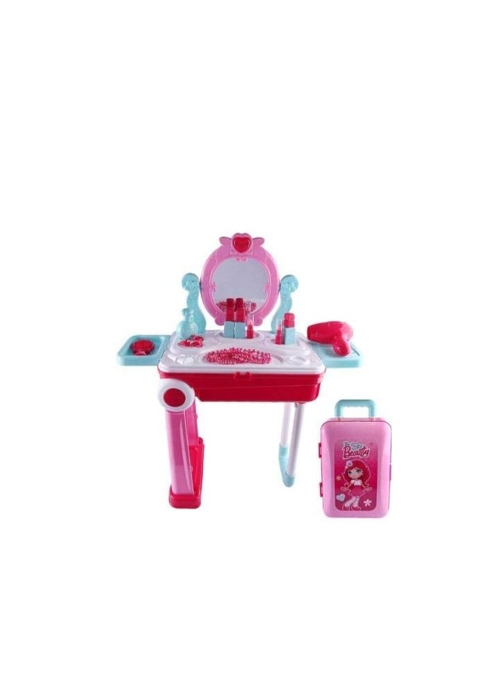 Kid New 2 In 1 Pretend To Play Cosmetic&Makeup Toy Set Kit,Beauty Dresser Table Play Set With Mirror,Hair Dryer Fashion & Makeup Accessories,Beauty Set Makeup Kit (Pink) - pzsku/Z4D899F753BE245628271Z/45/_/1737786669/13be5766-e30d-49f3-82c9-6be00bb176c4