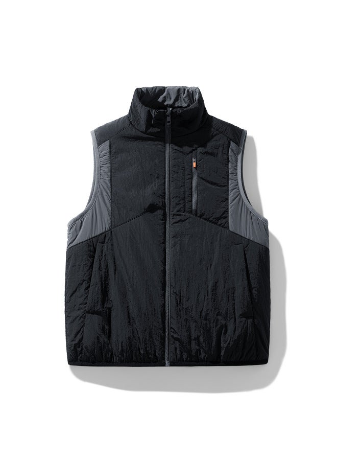 Color Block Winter Running Windproof Down Sports Vest Sleeveless Training Vest