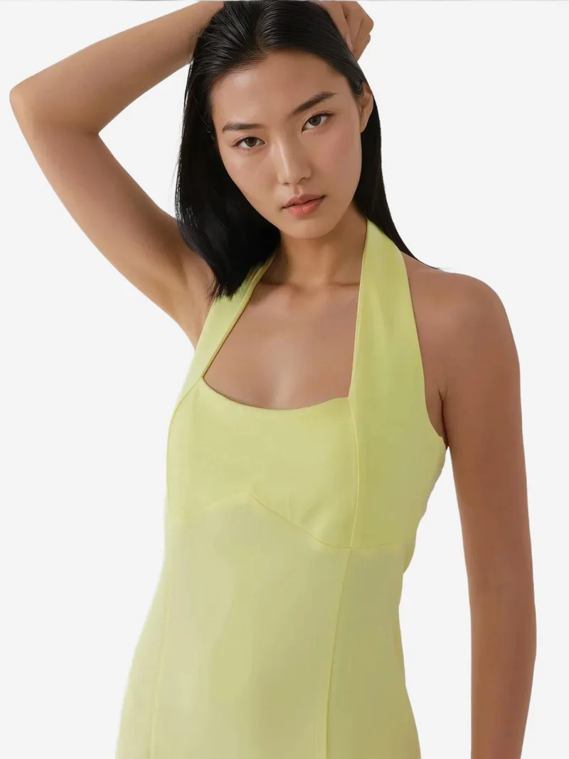 HICCUP Fitted Mini Dress with Square Collar