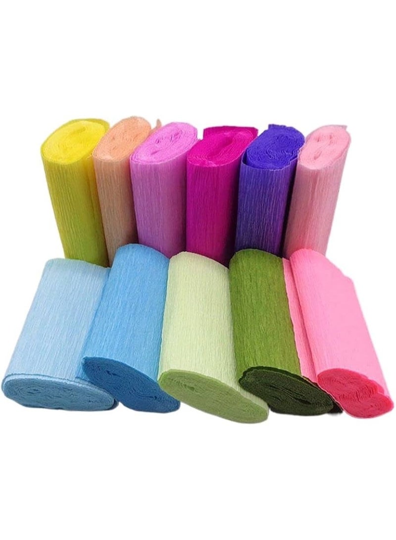 14 لفة من ورق الكريب أوريغامي، 250 × 10 سم، ورق مجعد للأعمال اليدوية، مثالي لتزيين حفلات الزفاف وتغليف الزهور والهدايا.