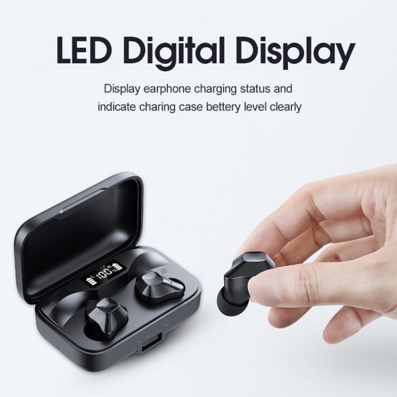 Wireless Earbuds Bluetooth 5.0: Durable ABS Material - Sleek Black White Options Compact Lightweight 80g Design with 4h Music Call Time 1500mAh Charging Box for Travel Daily Use - Image 5