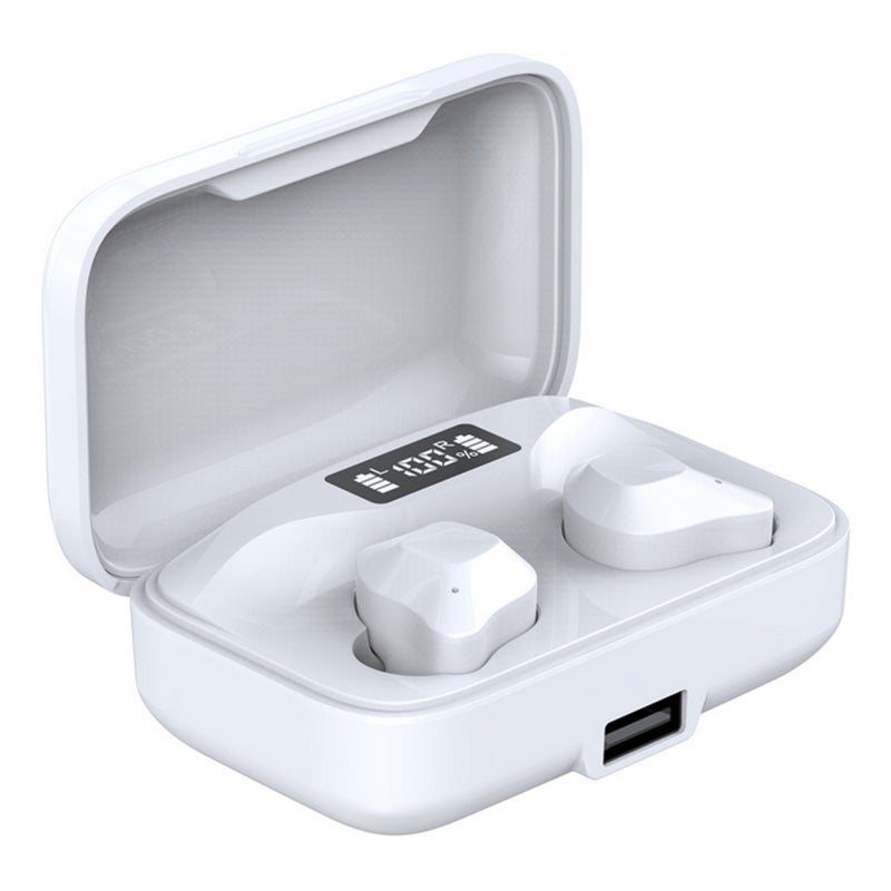Wireless Earbuds Bluetooth 5.0: Durable ABS Material - Sleek Black White Options Compact Lightweight 80g Design with 4h Music Call Time 1500mAh Charging Box for Travel Daily Use - Image 1