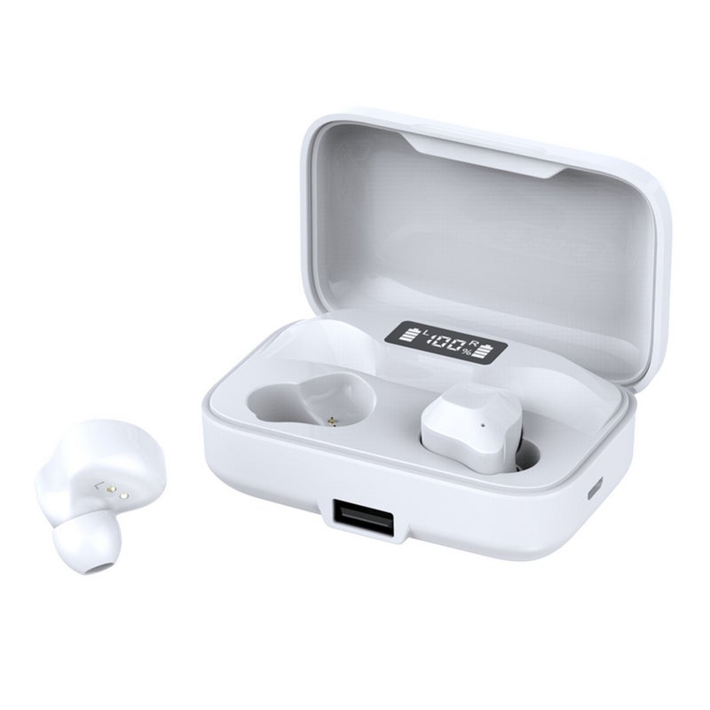 Wireless Earbuds Bluetooth 5.0: Durable ABS Material - Sleek Black White Options Compact Lightweight 80g Design with 4h Music Call Time 1500mAh Charging Box for Travel Daily Use - Image 2