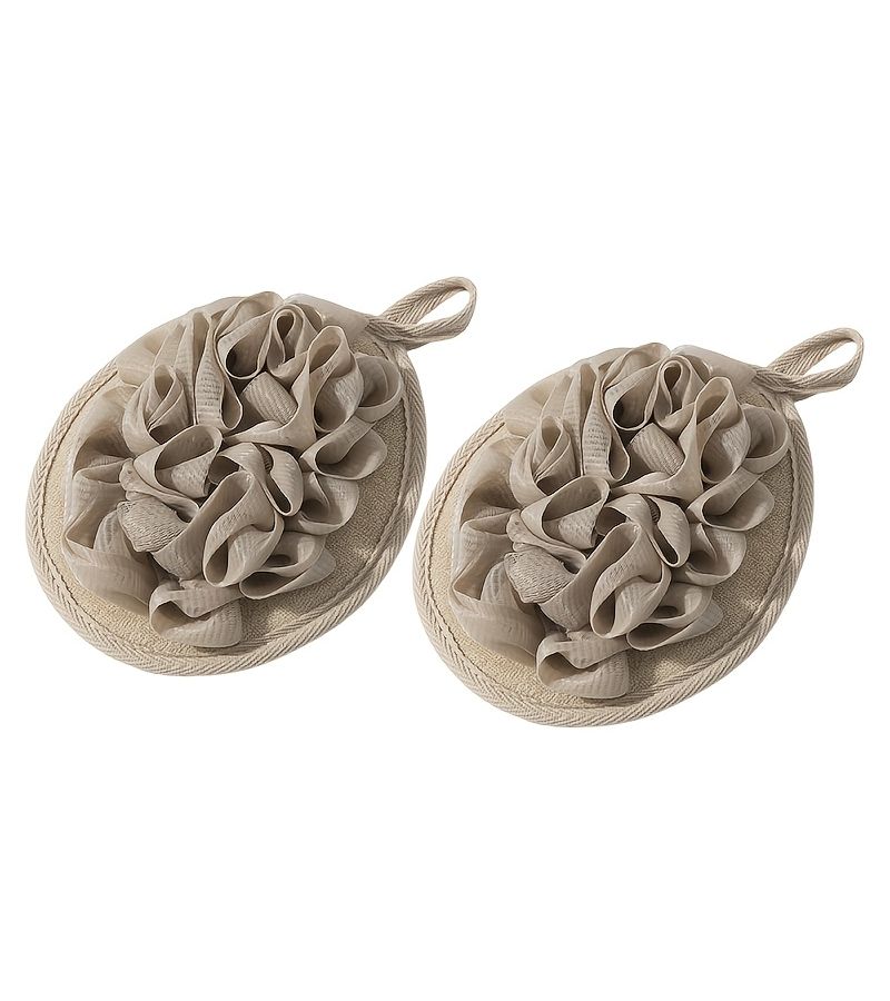 2pcs Exfoliating Shower Puff Loofah Mesh Sponge with Elastic Hand Strap Bath Travel Gift - Image 2