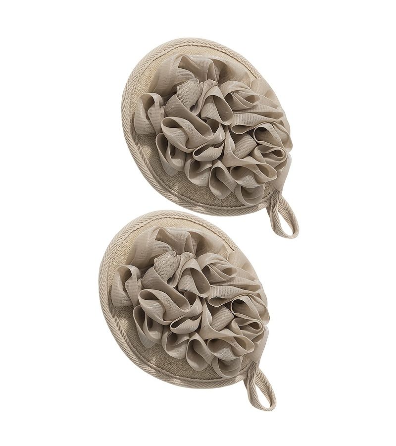 2pcs Exfoliating Shower Puff Loofah Mesh Sponge with Elastic Hand Strap Bath Travel Gift - Image 5