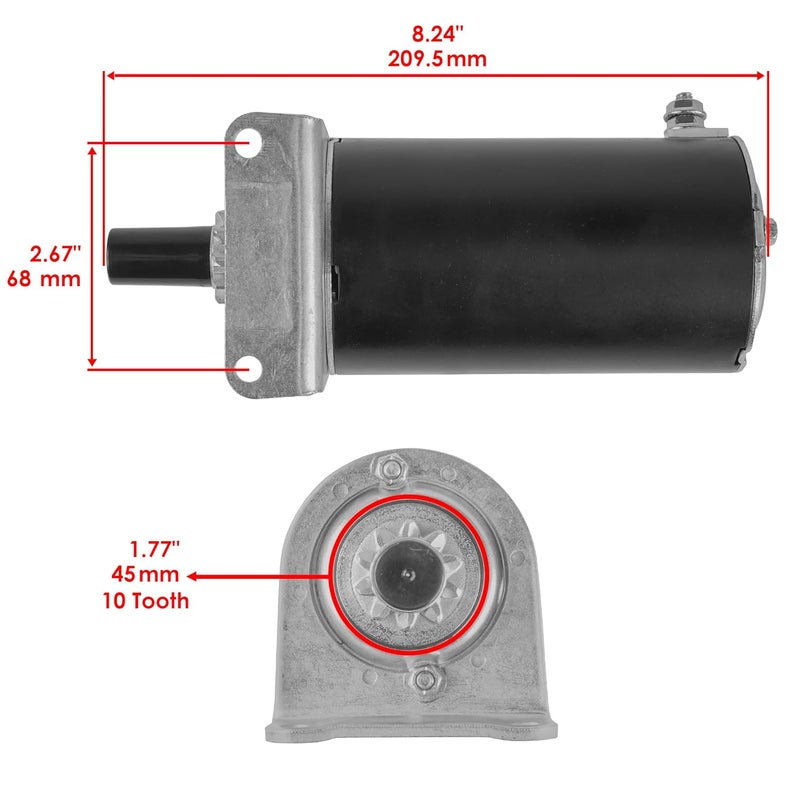 Caltric Starter Motor Compatible with Kawasaki FH680D, FH680V, FH721D, FH721V, FH770D - Image 2