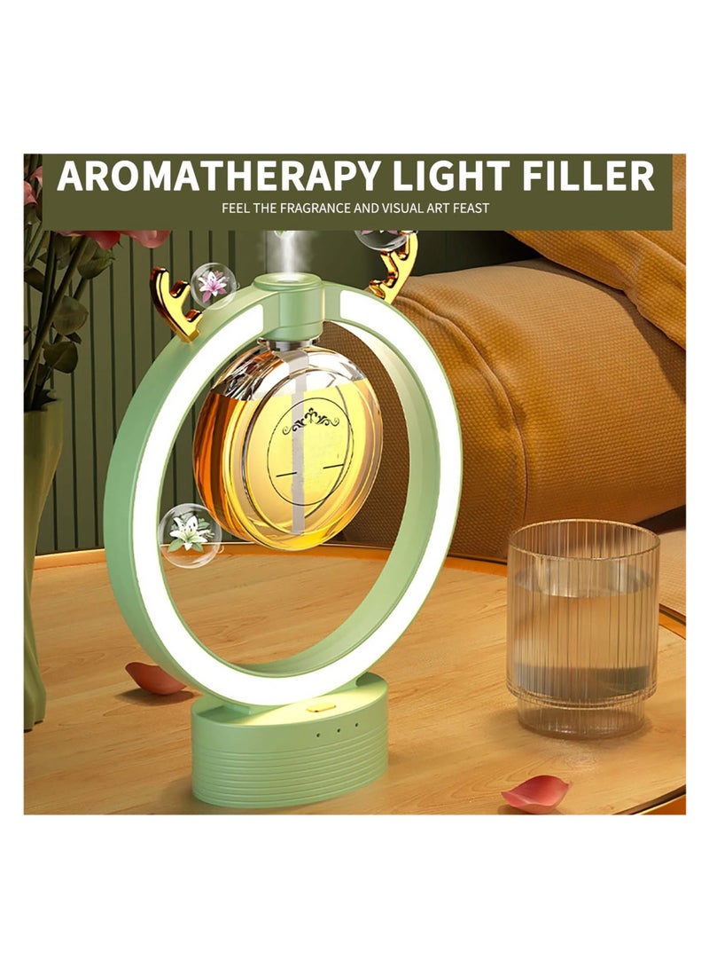 Generic Plastic Medium Aromatic Diffuser Ring Light Design With Deer Antlers and USB Cable - Image 1