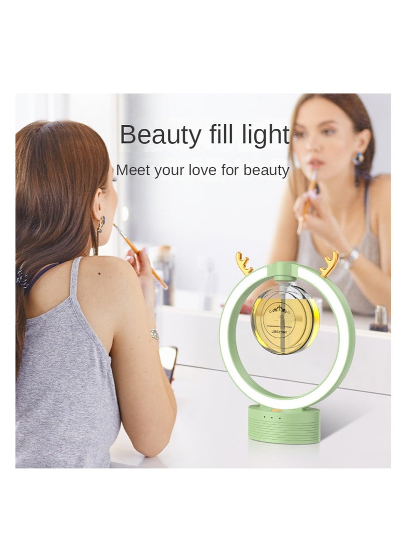 Generic Plastic Medium Aromatic Diffuser Ring Light Design With Deer Antlers and USB Cable - Image 2