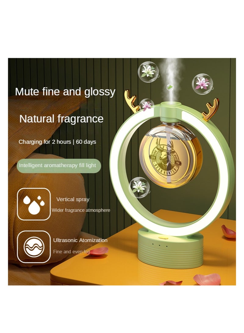 Generic Plastic Medium Aromatic Diffuser Ring Light Design With Deer Antlers and USB Cable - Image 3