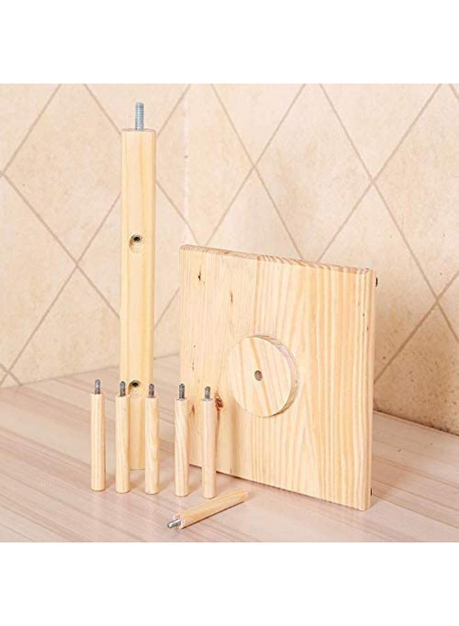 AKDC Wooden Drain Cup Holder Household Tea Cup Shelf Coffee Cup Rack Mug Storage Rack Pale Yellow  - Image 3