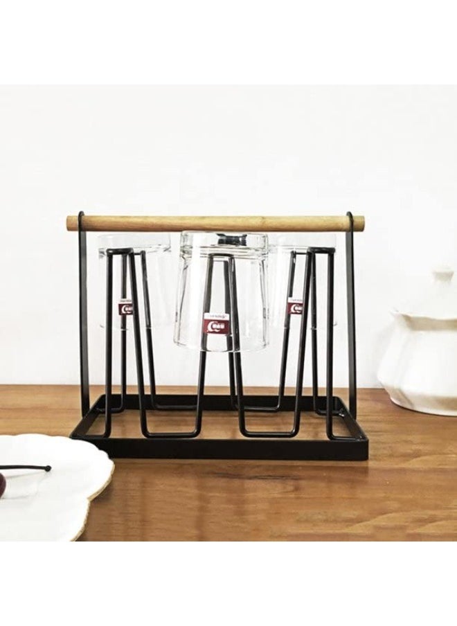 VIO VIO Cup Drying Rack Drinking Glass Rack Sports Bottle Drainer Stand Mug Tree for Kitchen Countertop with 6 hooks  - Image 1