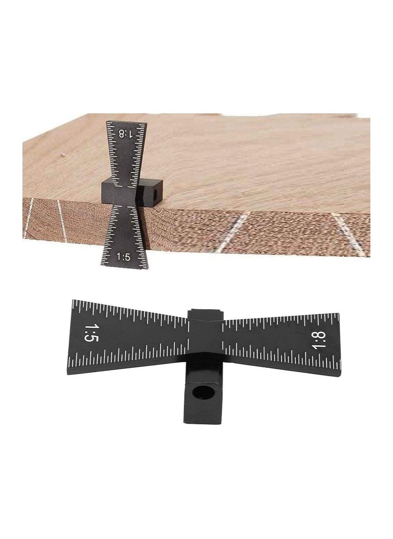 SYOSI - Dovetail Marker, Wood Dovetail Tool, Aluminum Alloy Dovetail Marking, Hand Cut Wood Joints Accurate Dovetail Ruler Marker, Dovetail Gauge Template with Scale 1:5/1:8 for Woodworking (6.4*2.2*1.8) - Image 1