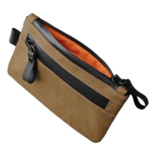 ALPAKA Zip Pouch Coyote Brown X-Pac - RFID-Blocking Small Cash and Card Zip Wallet with Carbon Neutral, Weatherproof Fabrics, YKK Zipper, EDC Pouch for Men Travel - Image 1