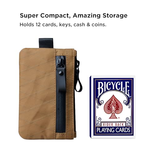 ALPAKA Zip Pouch Coyote Brown X-Pac - RFID-Blocking Small Cash and Card Zip Wallet with Carbon Neutral, Weatherproof Fabrics, YKK Zipper, EDC Pouch for Men Travel - Image 2