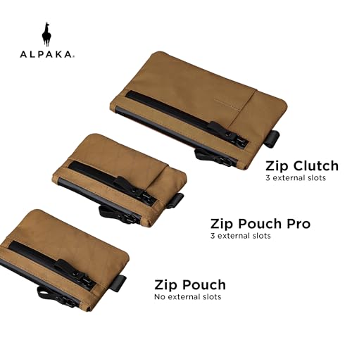 ALPAKA Zip Pouch Coyote Brown X-Pac - RFID-Blocking Small Cash and Card Zip Wallet with Carbon Neutral, Weatherproof Fabrics, YKK Zipper, EDC Pouch for Men Travel - Image 4