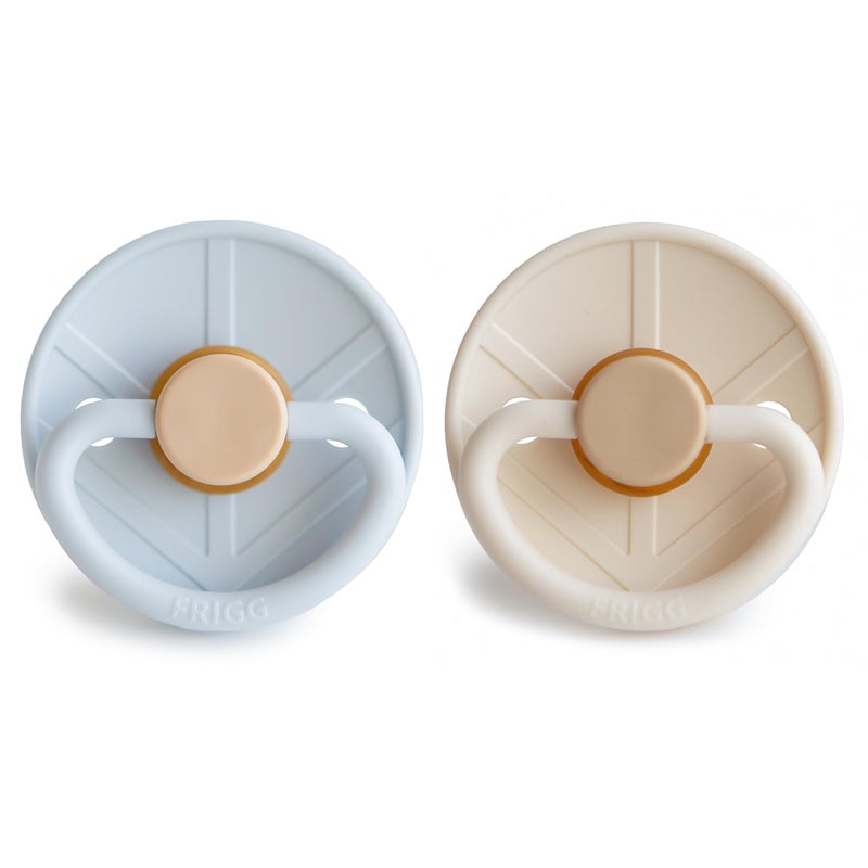 FRIGG Little Viking Natural Rubber Baby Pacifier 2-Pack | Made in Denmark | BPA-Free (Powder Blue/Cream,6-18 Months) - Image 2