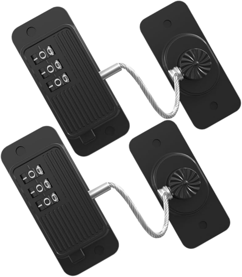 Kisangel 2 Pack Refrigerator Locks Adhesive Safety Locks For Freezer Cabinet Drawer - Image 1